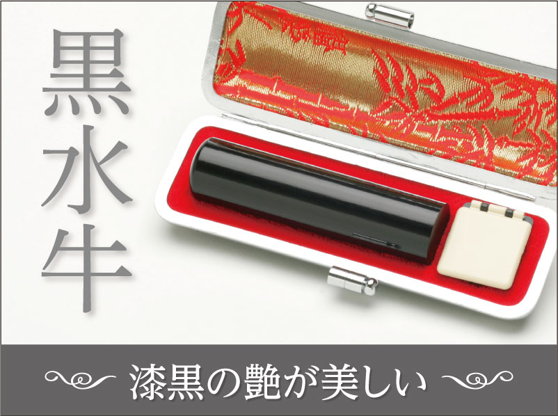 漆黒の艶が美しい　黒水牛